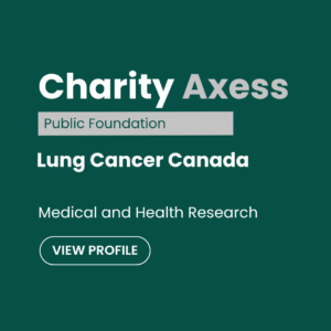Lung Cancer Cancer charity profile card with category medical and health research and call to view profile