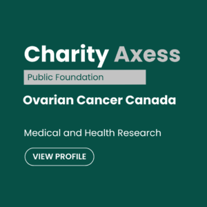 Ovarian Cancer Canada charity profile card with category medical and health research and call to view profile