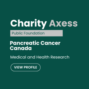 Pancreatic Cancer Cancer charity profile card with category medical and health research and call to view profile