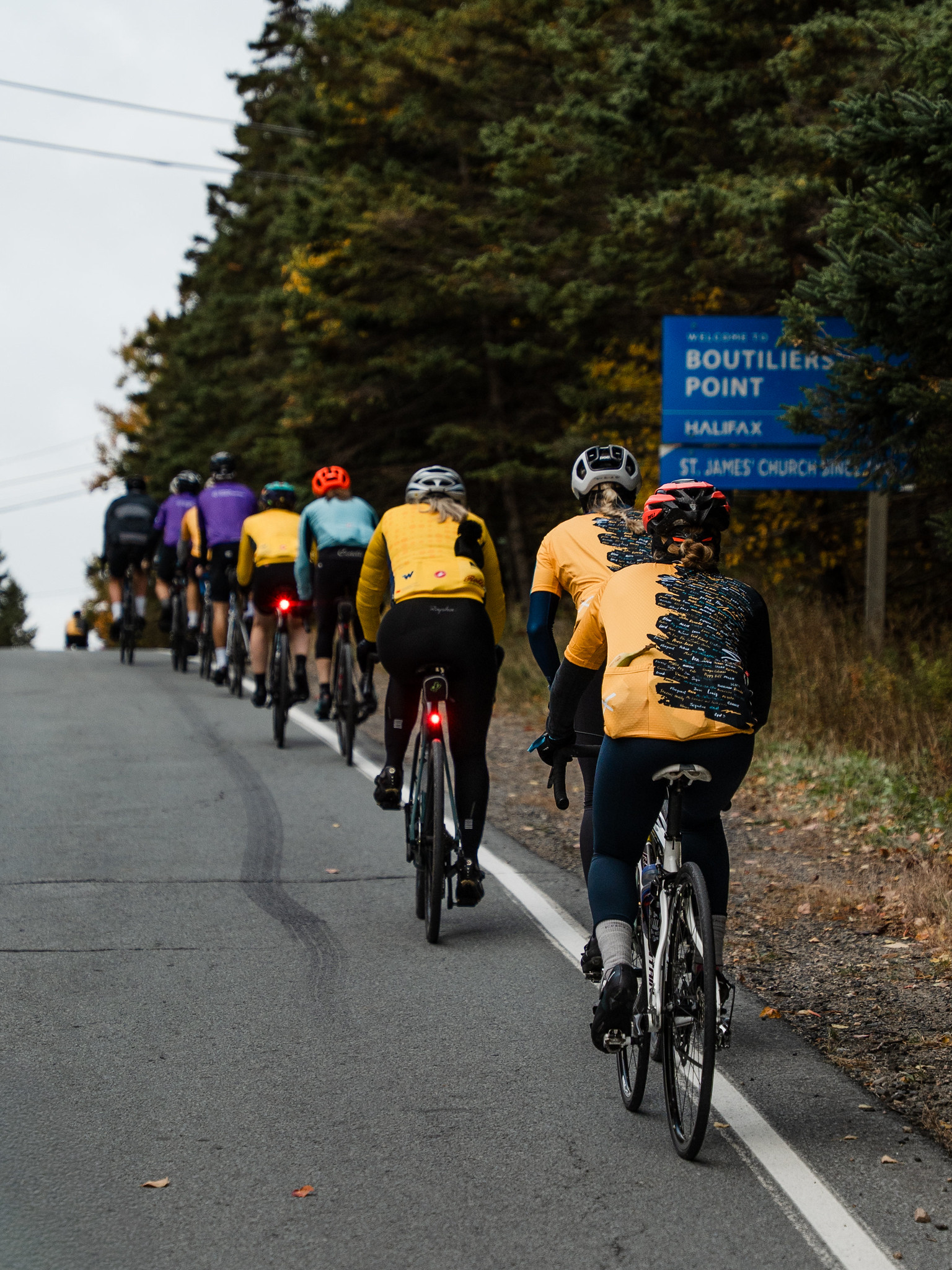 Cyclists riding along Nova Scotia&rsquo;s South Shore during BMO Ride for Cancer near Halifax