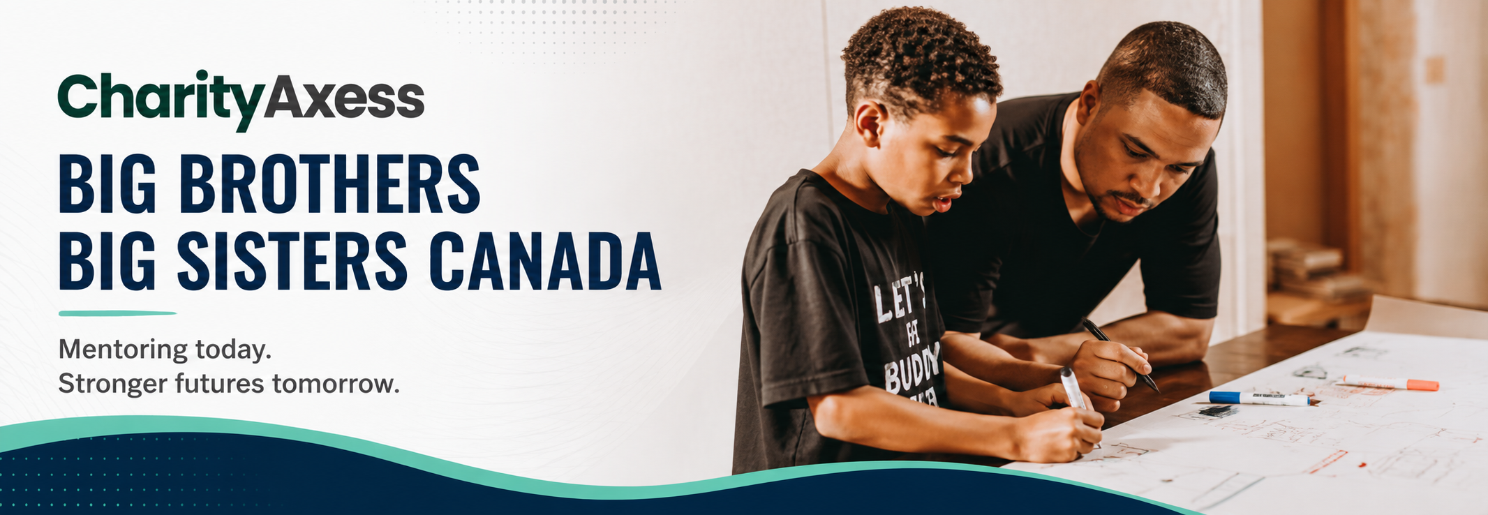Big Brothers Big Sisters locations in Canada – mentor and youth working together.
